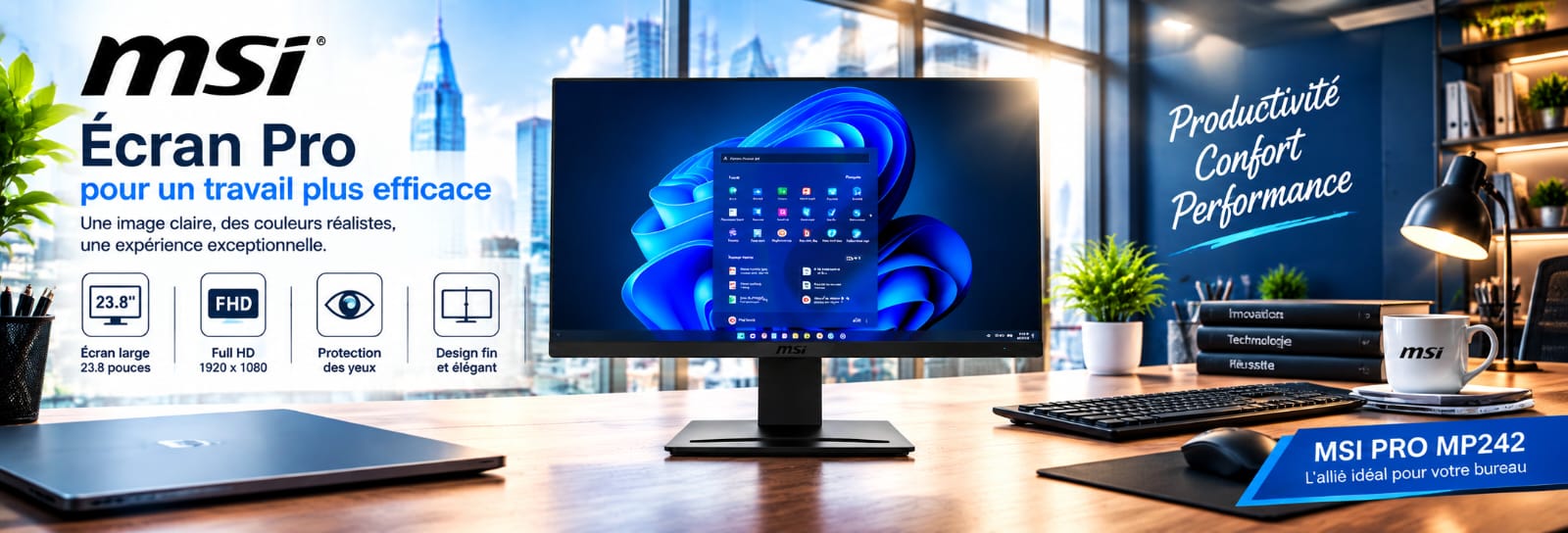 ECRAN MSI PRO MP223 E2 21.45" FULL HD 100 HZ