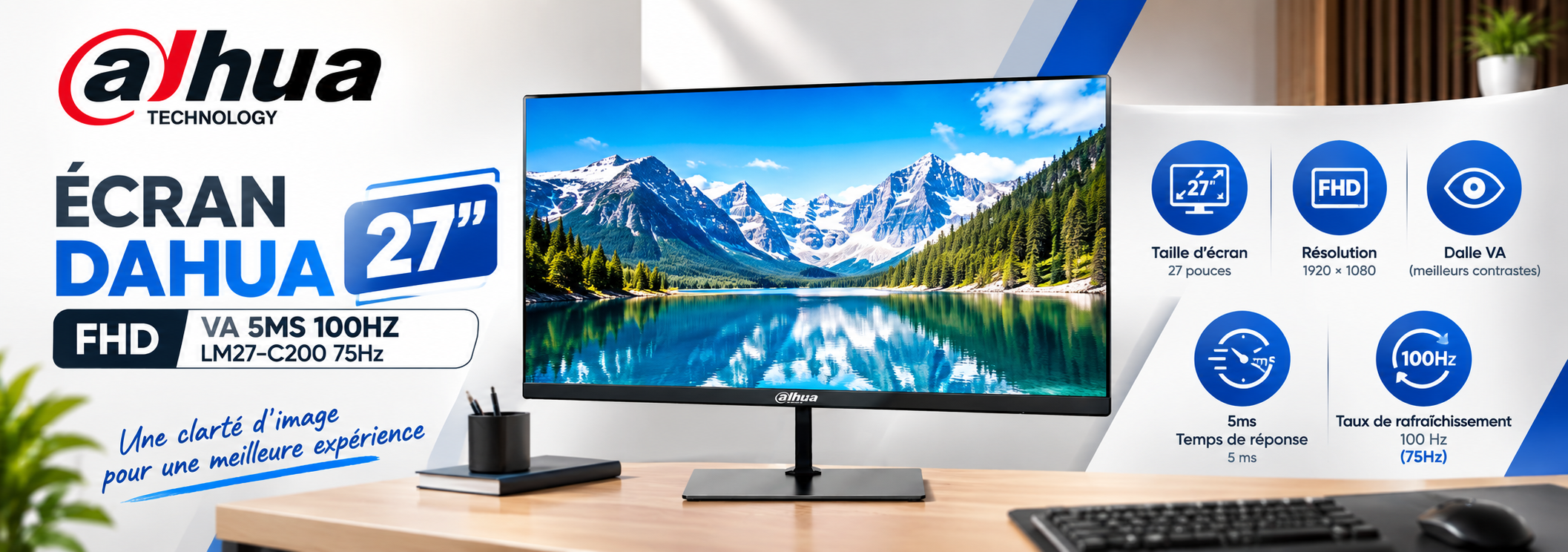 ECRAN DAHUA 27" 100HZ VA 5MS / LM27-C200