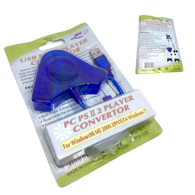 Adaptateur double port USB pour manette PS2, câble adaptateur USB pour PC, convertisseur avec lecteu